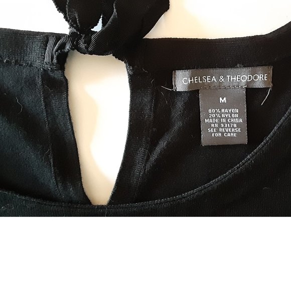 Women's Chelsea &Theodore long tunic with back slit/ bow closure,3/4 sleeves, M - Picture 2 of 11